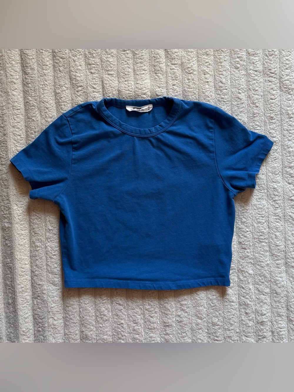 Women’s Cotton On Micro Crop Top Tee in a Cobalt Blue color M